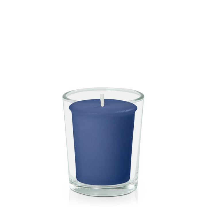 Navy Votive Candle in Glass Votive Pack Pack of 24