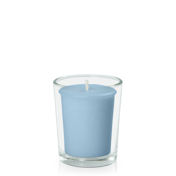 Pastel Blue Votive Candle in Glass Votive Pack Pack of 24