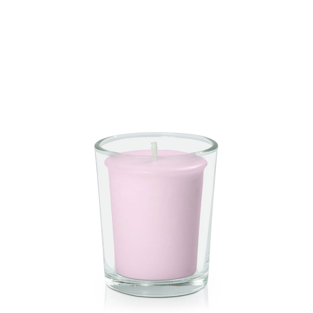 Pastel Pink Votive Candle in Glass Votive Pack Pack of 24