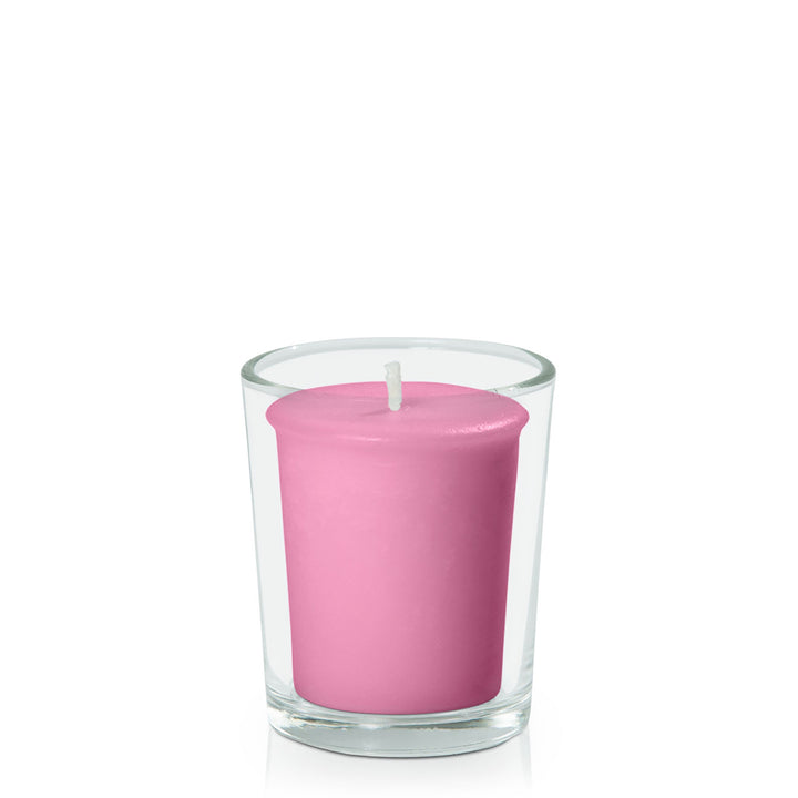 Rose Pink Votive Candle in Glass Votive Pack Pack of 24