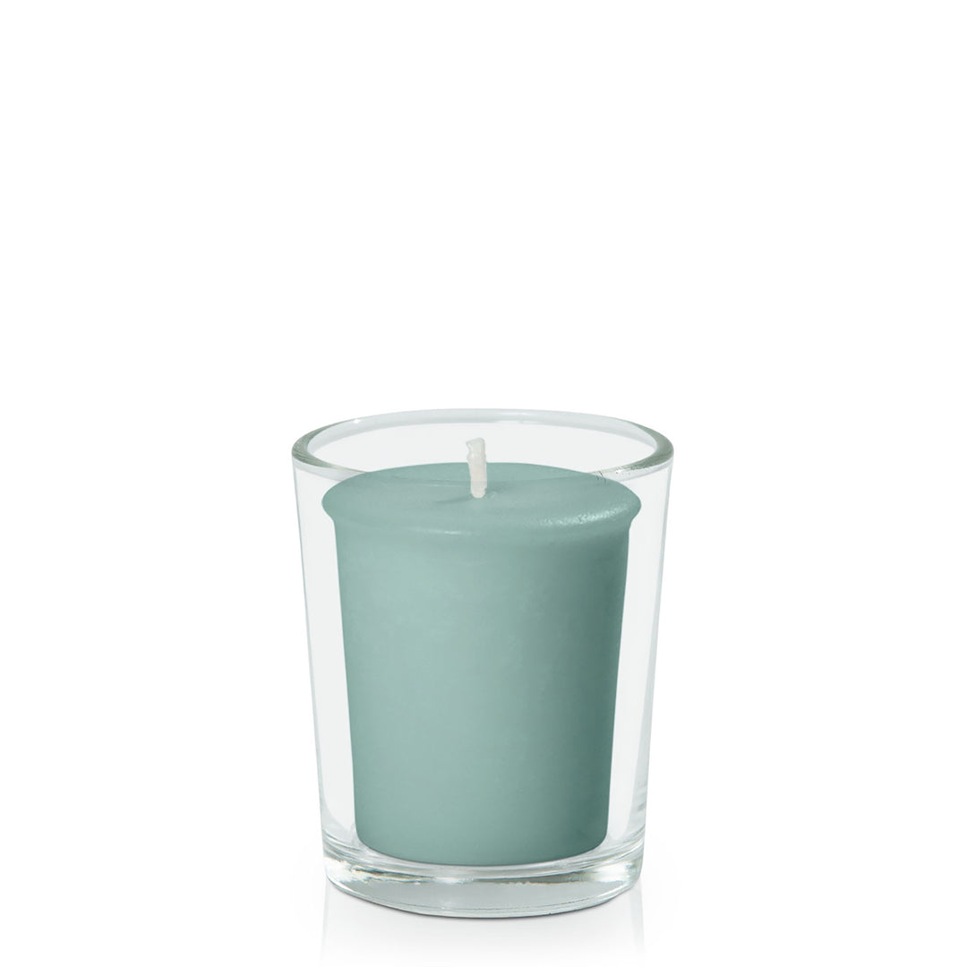 Sage Green Votive Candle in Glass Votive Pack Pack of 24