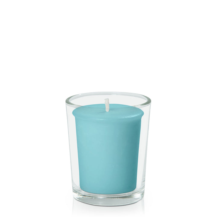 Teal Votive Candle in Glass Votive Pack Pack of 24