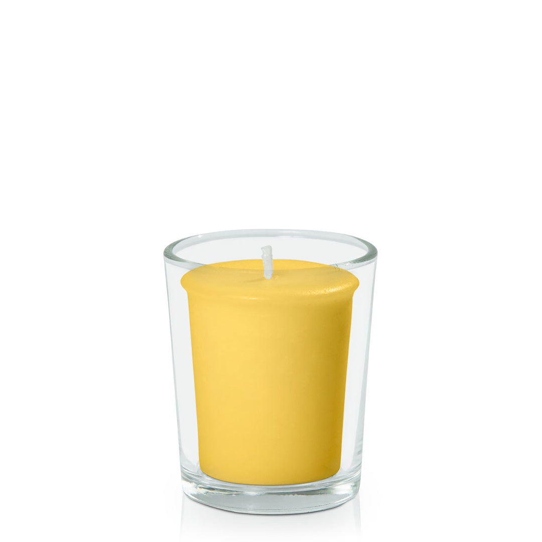 Yellow Votive Candle in Glass Votive Pack Pack of 24