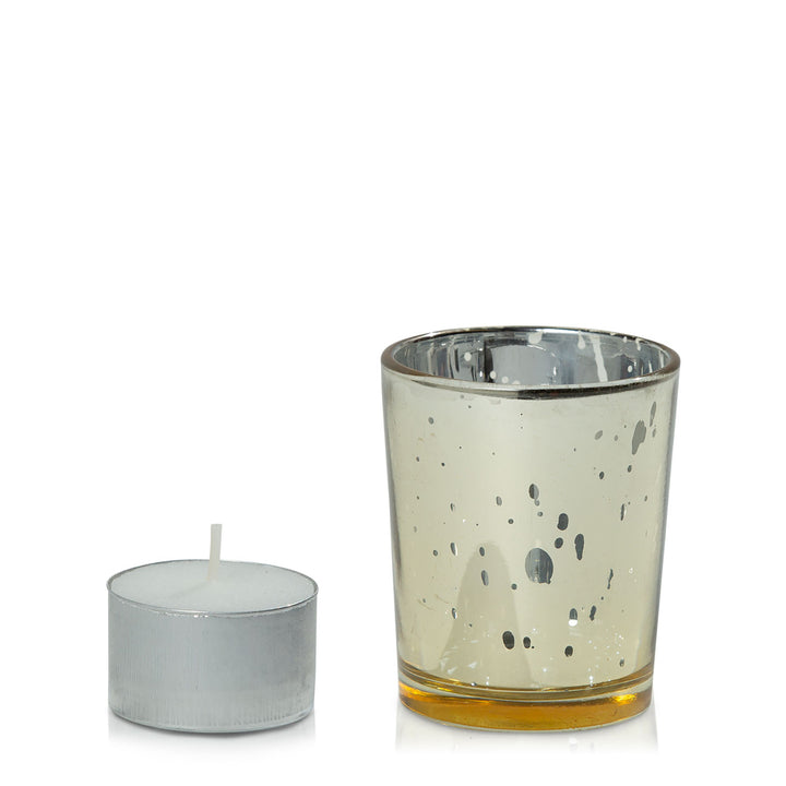 White Event Tealight in Mercury Gold Votive Pack of 24