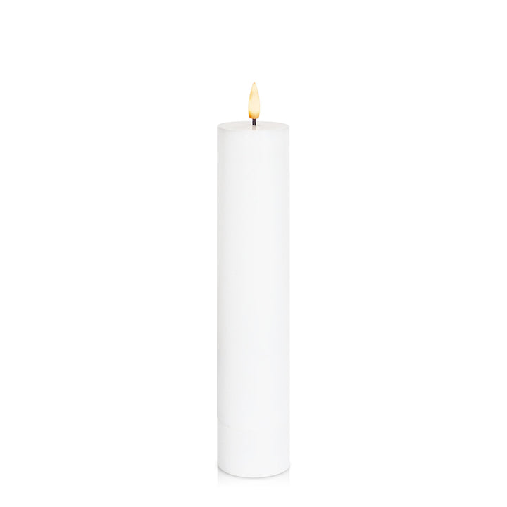 White 5cm x 20cm LED Pillar Pack of 1