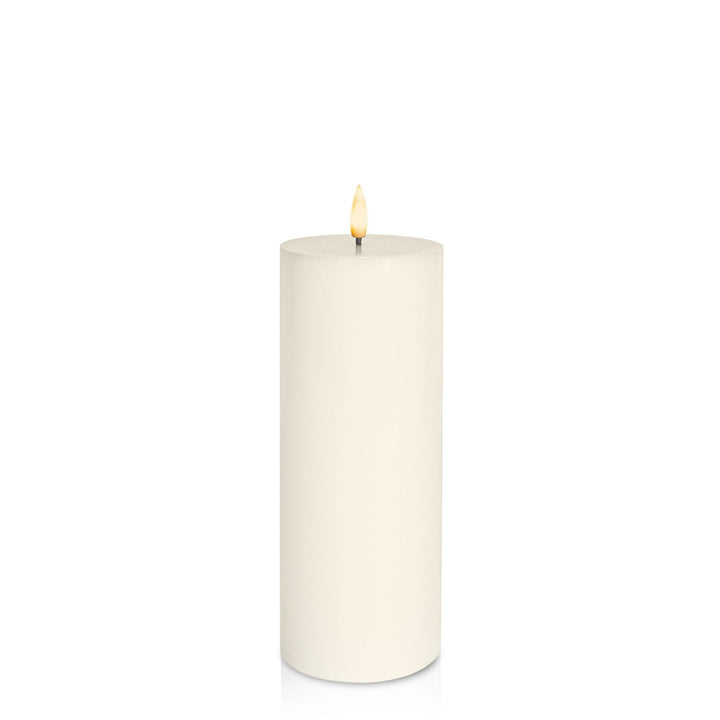 Ivory 8cm x 20cm LED Pillar Pack of 1