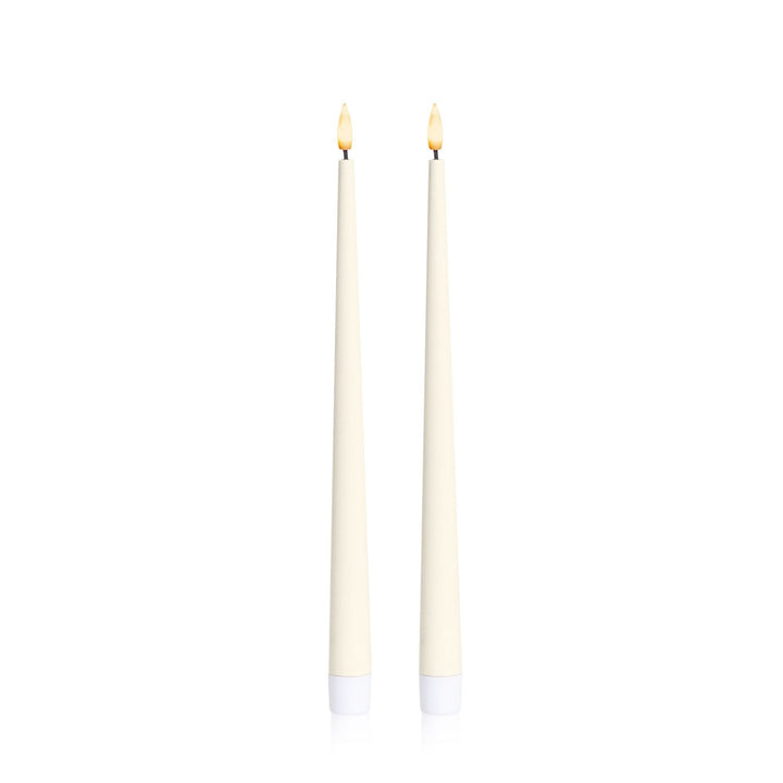 Ivory 31cm LED Taper Candles Pack of 2