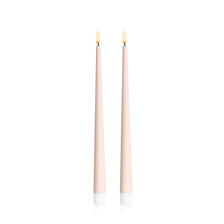 Vintage Rose 31cm LED Taper Candles Pack of 2