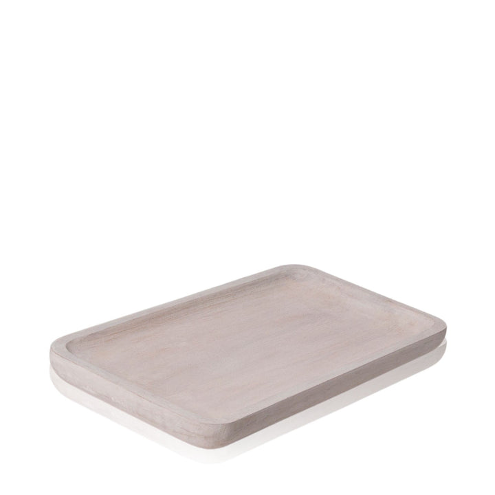 Whitewash Sierra Rectangular Wooden Tray