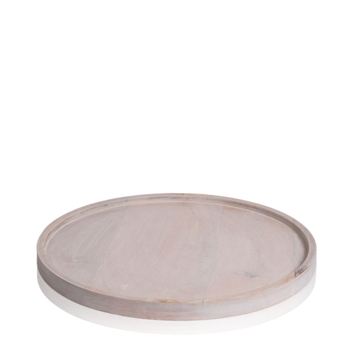 Whitewash Hunter Round Wooden Tray