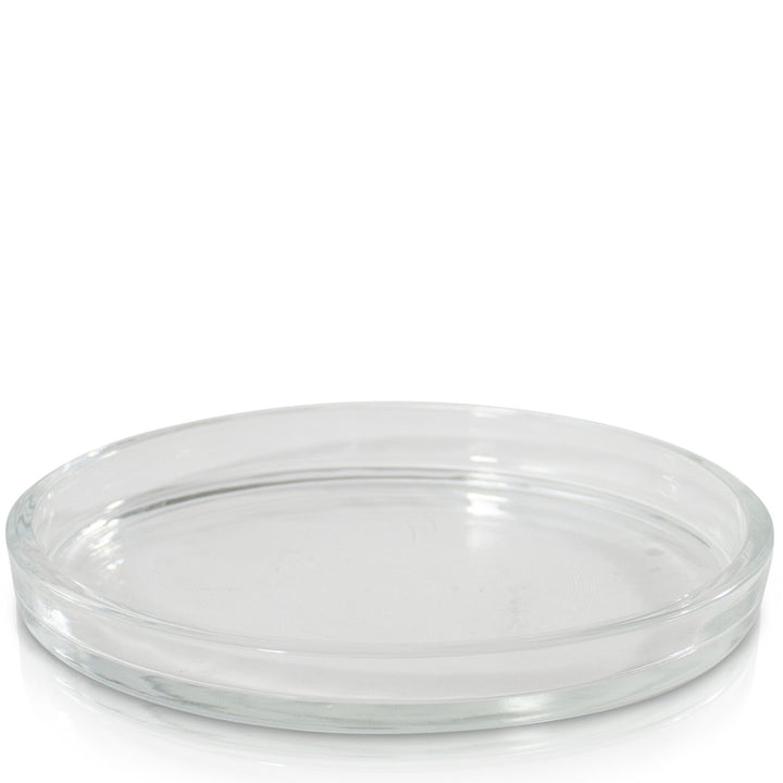 Clear Large Modern Glass Pillar Plate