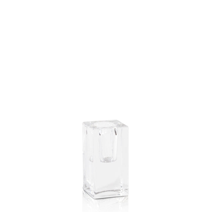 Clear Glass Cube Candle Holder - Large Pack of 1