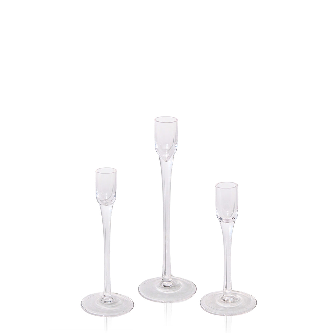 Clear Vivienne Glass Candle Holder Trio Pack of 1