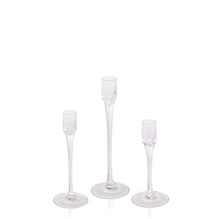 Clear Vivienne Glass Candle Holder Trio Pack of 1