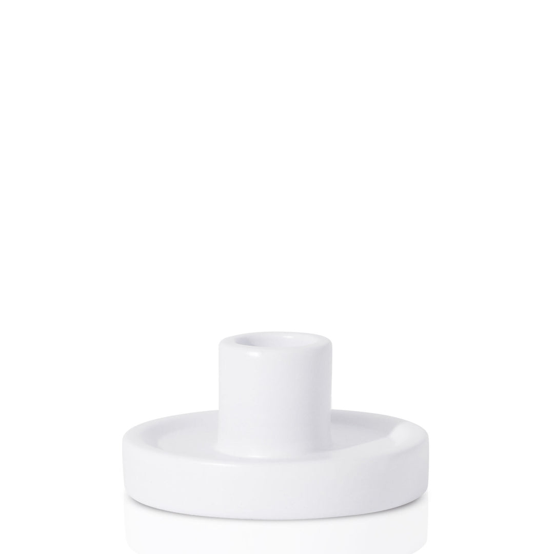 White Marcella Ceramic Candle Holder Pack of 1