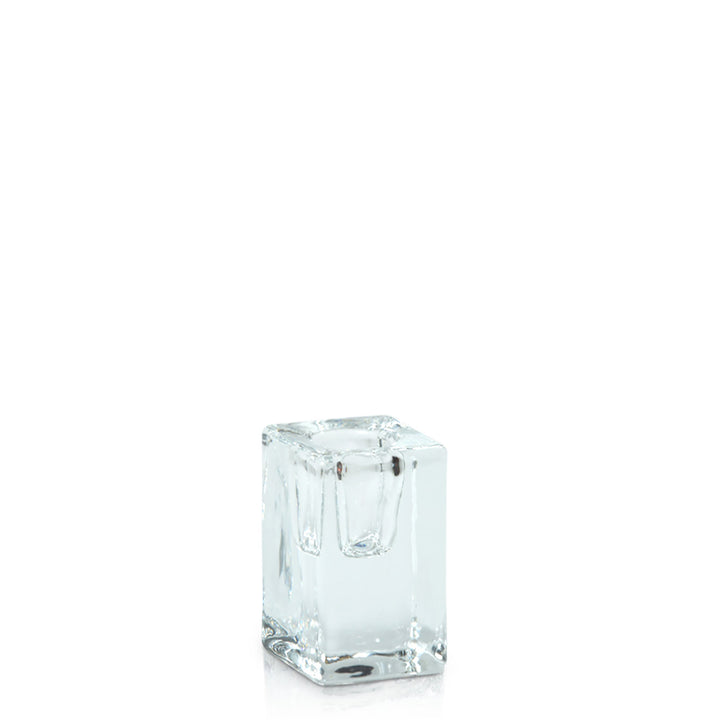 Clear Glass Cube Candle Holder - Medium Pack of 1