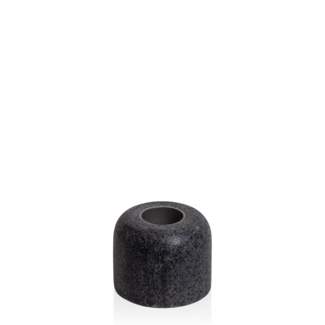 Midnight Black Sienna Marble Candle Holder - Small Pack of 1