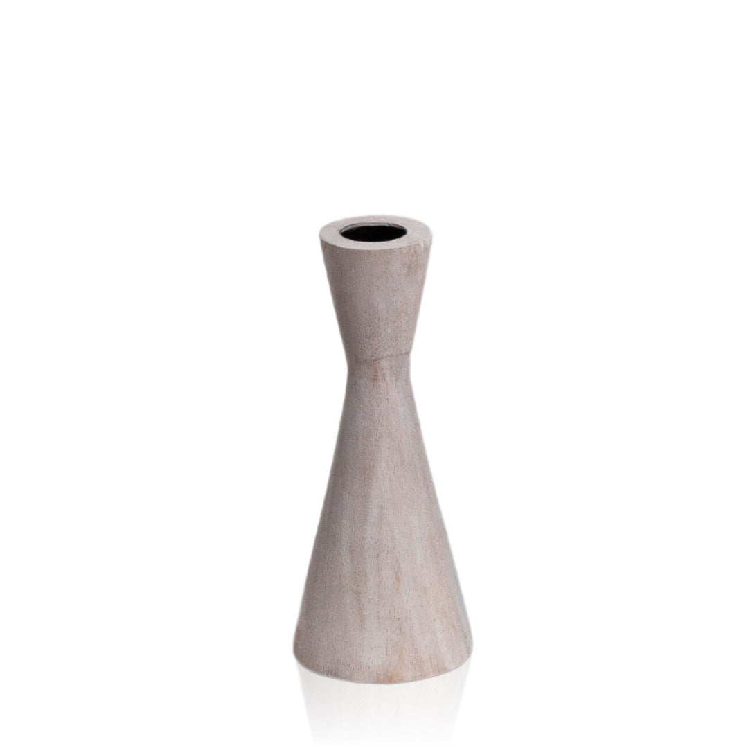 Whitewash Ember Wooden Candle Holder - Medium Pack of 1